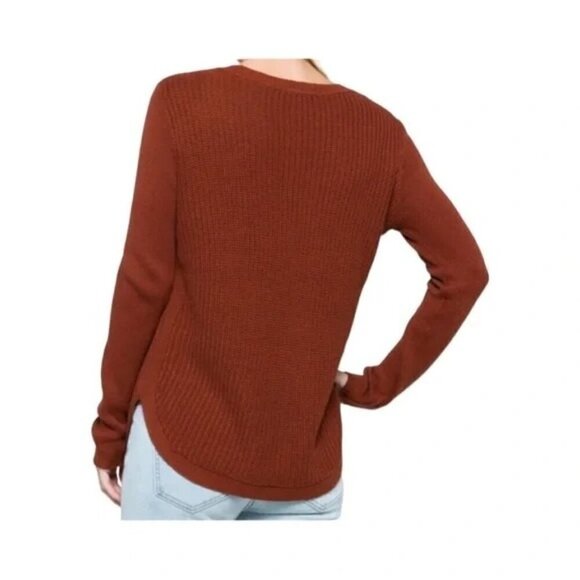 R D Style Women's Josslyn V Neck Sweater Rust Size Large NWT - Picture 2 of 9